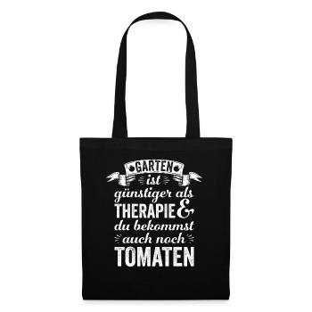 Garten Therapie Tomaten Tomatensorten Gartenfreund - Stoffbeutel - Schwarz - Vorne