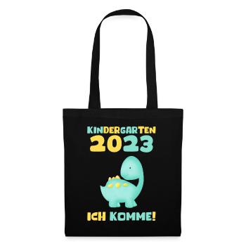 Kindergarten 2023 Ich Komme Jungen Kita Geschenk - Stoffbeutel - Schwarz - Vorne