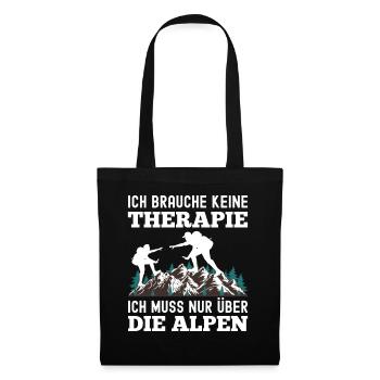 Brauche Keine Therapie Alpen Alpenüberquerung - Stoffbeutel - Schwarz - Vorne
