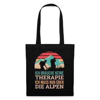 Brauche Keine Therapie Alpen Alpenüberquerung - Stoffbeutel - Schwarz - Vorne