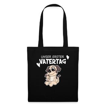 Vatertag - erster Vatertag Geschenk - Stoffbeutel - Schwarz - Vorne
