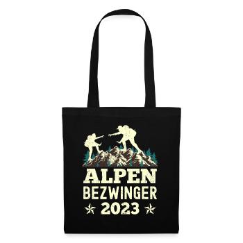 Alpenbezwinger 2023 Alpenüberquerung Finisher - Stoffbeutel - Schwarz - Vorne