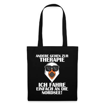 Nordsee Plattdeutsch Spruch - Stoffbeutel - Schwarz - Vorne