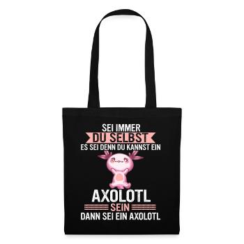 Axolotl Schwanzlurch Axolotls - Stoffbeutel - Schwarz - Vorne