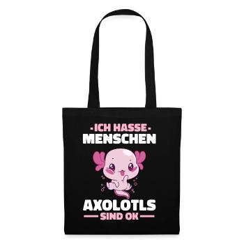 Axolotl Schwanzlurch Axolotls - Stoffbeutel - Schwarz - Vorne