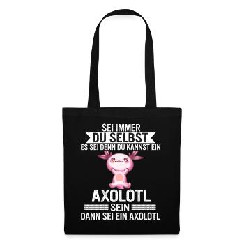 Axolotl Schwanzlurch Axolotls - Stoffbeutel - Schwarz - Vorne