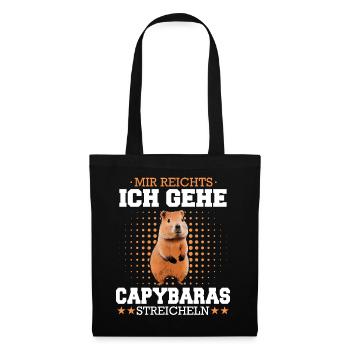Capybara Wasserschwein Capybaras - Stoffbeutel - Schwarz - Vorne