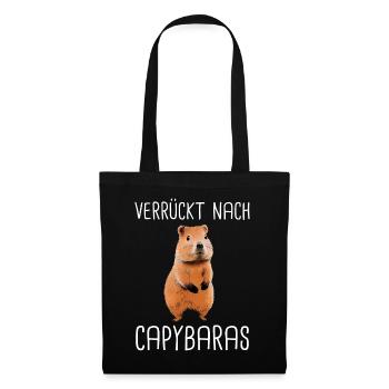 Capybara Wasserschwein Capybaras - Stoffbeutel - Schwarz - Vorne