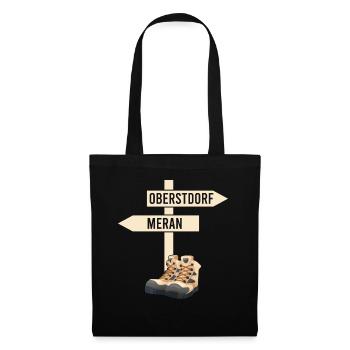 Crossing the Alps Oberstdorf Merano E5 long-distance hiking trail - Tote Bag - black - Front