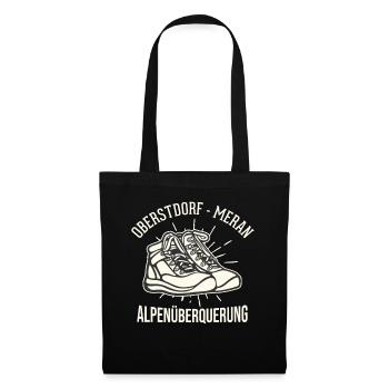 Crossing the Alps Oberstdorf Merano E5 long-distance hiking trail - Tote Bag - black - Front