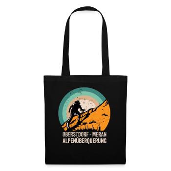 Crossing the Alps Oberstdorf Merano E5 long-distance hiking trail - Tote Bag - black - Front