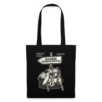 Crossing the Alps Oberstdorf Merano E5 long-distance hiking trail - Tote Bag - black - Front