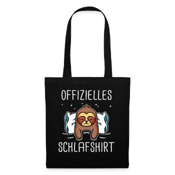 Faultier Faultiere Tier Schlafen Faul - Stoffbeutel - Schwarz - Vorne