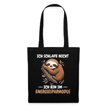 Faultier Faultiere Tier Schlafen Faul - Stoffbeutel - Schwarz - Vorne
