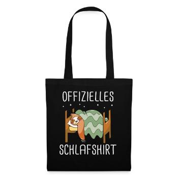 Faultier Faultiere Tier Schlafen Faul - Stoffbeutel - Schwarz - Vorne