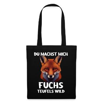 Fuchs Füchse Wildtier Waldtier Rotfuchs - Stoffbeutel - Schwarz - Vorne