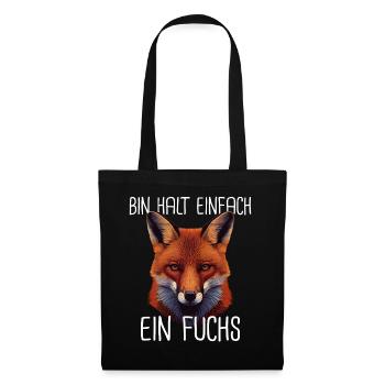 Fuchs Füchse Wildtier Waldtier Rotfuchs - Stoffbeutel - Schwarz - Vorne
