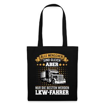 LKW Fahrer Fernfahrer Lastkraftwagenfahrer - Stoffbeutel - Schwarz - Vorne