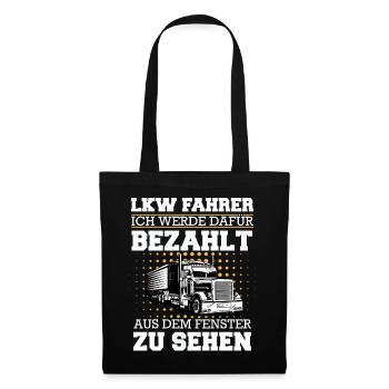 LKW Fahrer Fernfahrer Lastkraftwagenfahrer - Stoffbeutel - Schwarz - Vorne