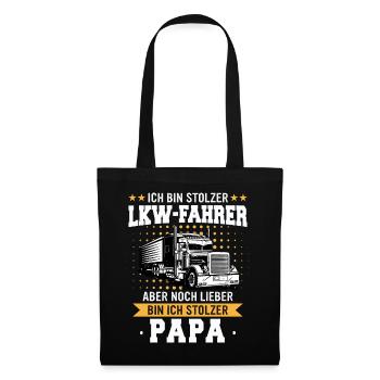 LKW Fahrer Fernfahrer Lastkraftwagenfahrer - Stoffbeutel - Schwarz - Vorne