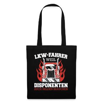 LKW Fahrer Fernfahrer Lastkraftwagenfahrer - Stoffbeutel - Schwarz - Vorne