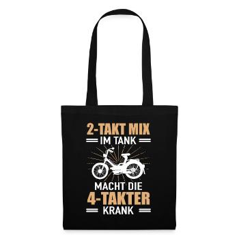 Moped Bastler Mokick Nostalgie 2 Takt 4 Takter - Stoffbeutel - Schwarz - Vorne
