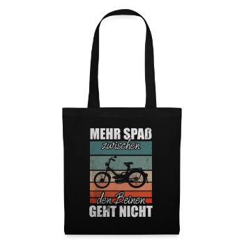 Vintage Moped Lustiger Mofa Spruch Mokick Retro - Stoffbeutel - Schwarz - Vorne
