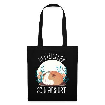 Meerschweinchen Kurzhaar Langhaar Crested - Stoffbeutel - Schwarz - Vorne