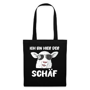 Schafe Schafherde Bauernhof Landwirt Schäfer - Stoffbeutel - Schwarz - Vorne