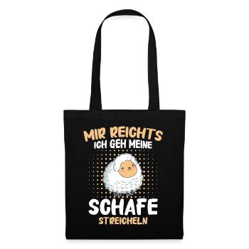 Schafe Schafherde Bauernhof Landwirt Schäfer - Stoffbeutel - Schwarz - Vorne
