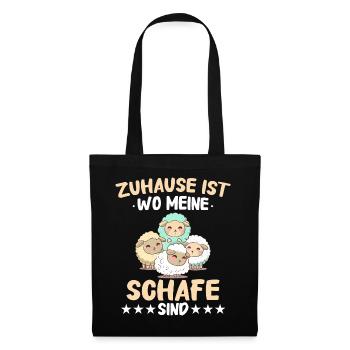 Schafe Schafherde Bauernhof Landwirt Schäfer - Stoffbeutel - Schwarz - Vorne