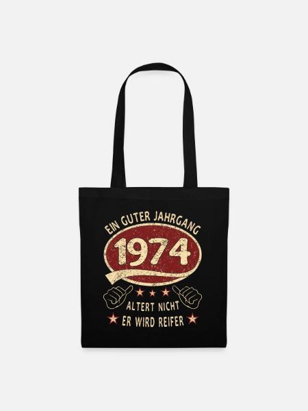 49. Geburtstag 1974 Guter Jahrgang - Stoffbeutel - Schwarz