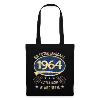 60. Geburtstag 1964 Guter Jahrgang - Stoffbeutel - Schwarz - Vorne