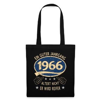 57. Geburtstag 1966 Guter Jahrgang - Stoffbeutel - Schwarz - Vorne