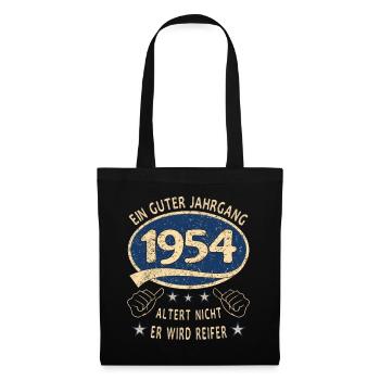 69. Geburtstag 1954 Guter Jahrgang - Stoffbeutel - Schwarz - Vorne