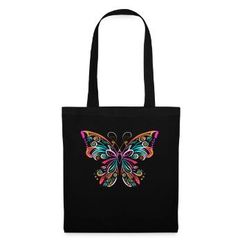 Papillon Papillon Coloré - Sac en tissu - noir - Devant