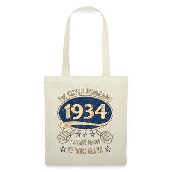 89. Geburtstag 1934 Guter Jahrgang - Stoffbeutel - Natur - Vorne