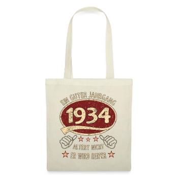 89. Geburtstag 1934 Guter Jahrgang - Stoffbeutel - Natur - Vorne