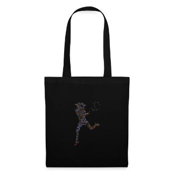Tee graphique de tennis avec conception de motifs de mots. - Sac en tissu - noir - Devant