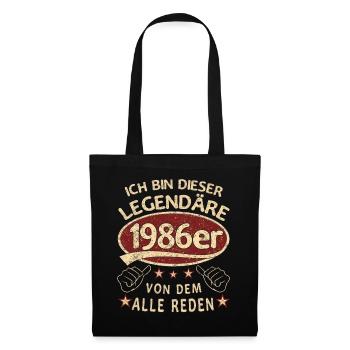 37. Geburtstag 1986 37 er Geburtstag - Stoffbeutel - Schwarz - Vorne