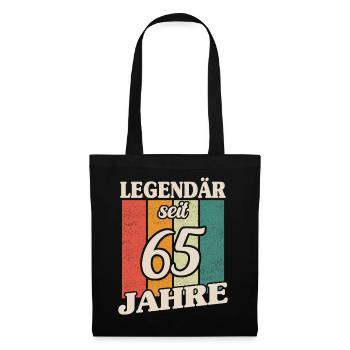 Geschenk 65 Jahre Geburtstagskind - Stoffbeutel - Schwarz - Vorne
