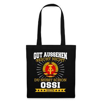 Ostdeutschland Osten Ossi DDR Heimat Ostblock - Stoffbeutel - Schwarz - Vorne