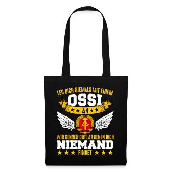 Ostdeutschland Osten Ossi DDR Heimat Ostblock - Stoffbeutel - Schwarz - Vorne