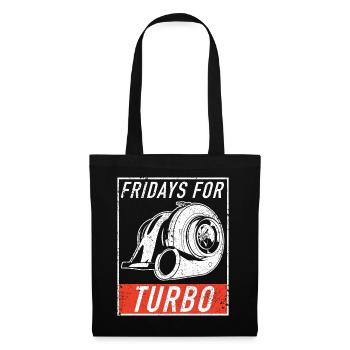 Turbolader Turbo Hubraum Motor Tuning Tuner - Stoffbeutel - Schwarz - Vorne
