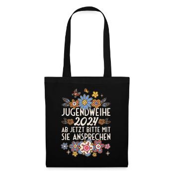Jugendweihe 2024 Ab Jetzt Bitte Mit Sie Ansprechen - Stoffbeutel - Schwarz - Vorne