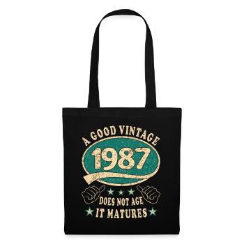 36ème anniversaire 1987 36er Bon millésime - Sac en tissu - noir - Devant