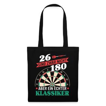 Dart Darts Dartspieler Dartsport - Stoffbeutel - Schwarz - Vorne