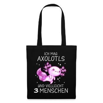 Axolotl Schwanzlurch Axolotls - Stoffbeutel - Schwarz - Vorne