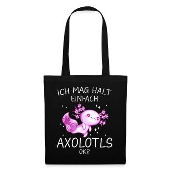 Axolotl Schwanzlurch Axolotls - Stoffbeutel - Schwarz - Vorne