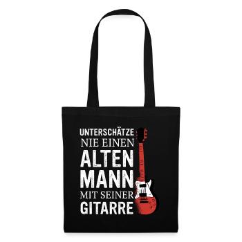 Gitarre Gitarrist Blues Gitarrenspieler Rock - Stoffbeutel - Schwarz - Vorne